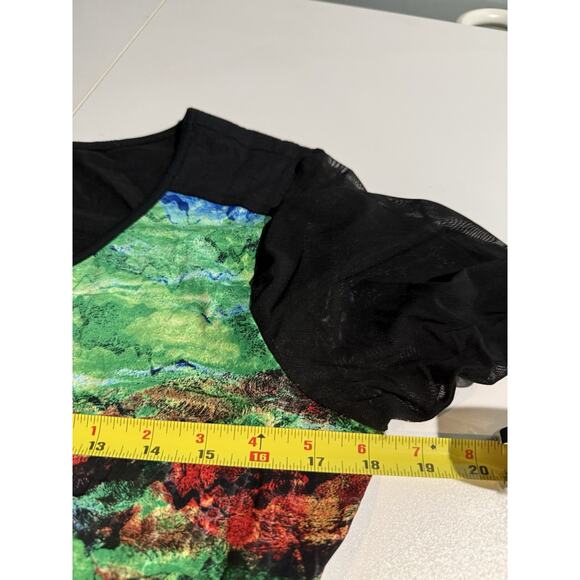 From the Heart Womens Tunic Top Size L Artsy Boho Sheer Mesh Lagenlook - Picture 5 of 6